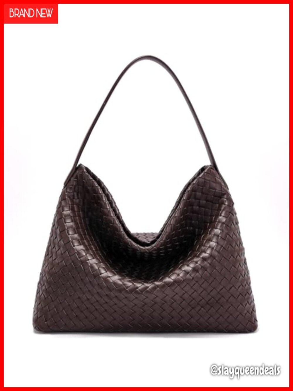 Woven Vegan Leather Tote Bag for Women with Removable Strap